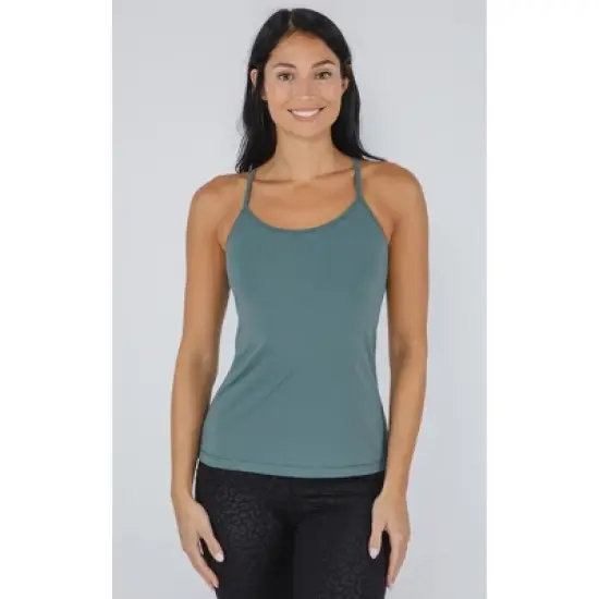 Yogalicious Womens Nude Tech Polygiene Emma Tank Top with High Support Built-In Bra image {6}