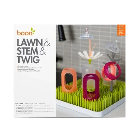 Boon Lawn Bottle Drying Rack - Twig Gray and Stem White image {3}
