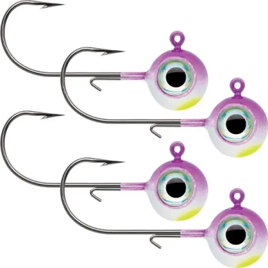 VMC Neon Moon Eye 1/8 Oz. 3D Holographic Jig - 4 Pack - Purple Albino image {2}