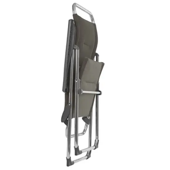 Lafuma Alu Cham Air Comfort Padded Adjustable Folding Outdoor Camping Mesh Sling Armchair Seat with High Ergonomic Backrest, Taupe image {2}