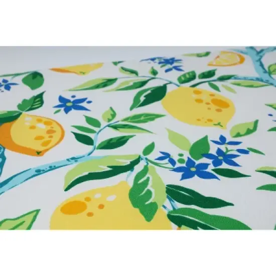 56" x 18" Outdoor/Indoor Tufted Bench/Swing Cushion Lemon Tree Yellow - Pillow Perfect image {3}