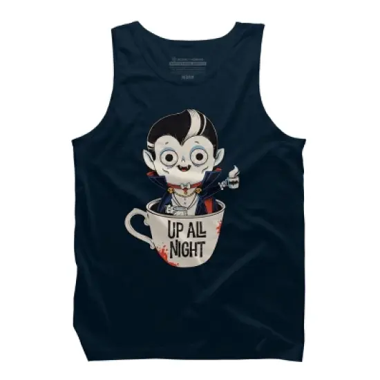 Men's Design By Humans Dracula and coffee By ppmid Tank Top image {5}