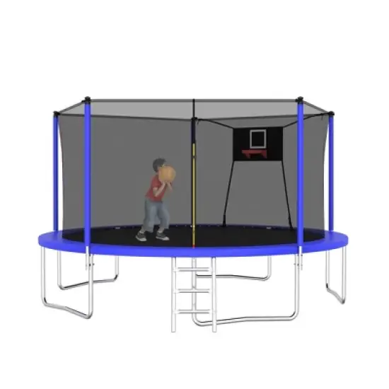 ORRD 14FT Trampoline ,Sports Fitness Trampolines with Enclosure Net, Recreational Trampolines for Outdoor Indoor image {4}