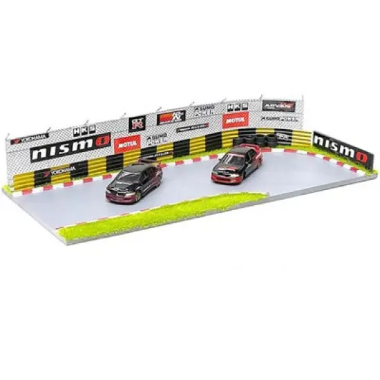 "Race Track Advan" Diorama with Decals for 1/64 Scale Models by American Diorama image {1}
