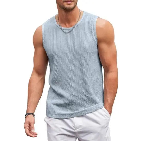 COOFANDY Men's Casual Tank Tops 1 PC&2PC Knit Sleeveless Lightweight Tee Muscle Basic T Shirts S-XXL image {4}