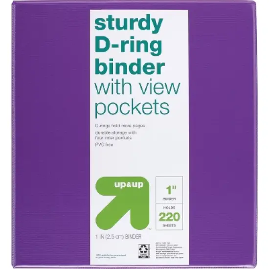 1" 3 Ring Binder Clear View - up&up&trade; image {13}