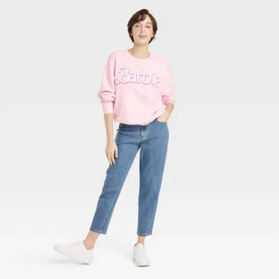 Women's Barbie Logo Graphic Sweatshirt - Pink image {2}