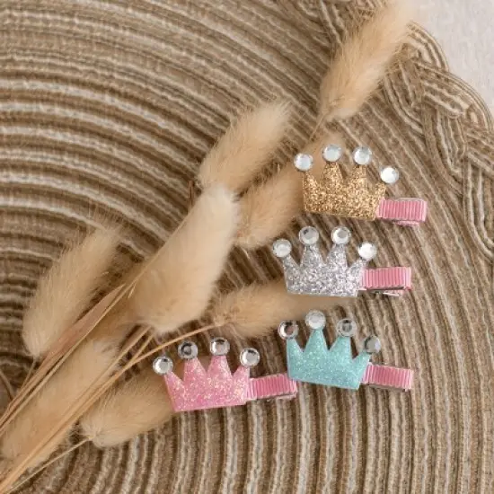 Summer Crystal - Glitter Mini Hair Clips &ndash; Assorted Colors Random Selection - 8 Pack image {2}