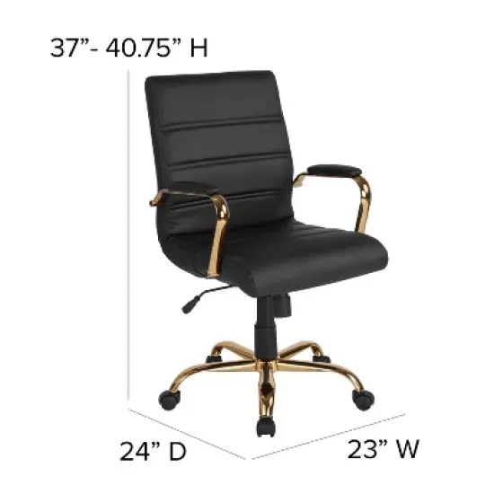 Flash Furniture Mid-Back Executive Swivel Office Chair with Metal Frame and Arms image {3}