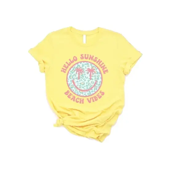 Simply Sage Market Women's Hello Sunshine Leopard Smiley Face Short Sleeve Graphic Tee image {4}