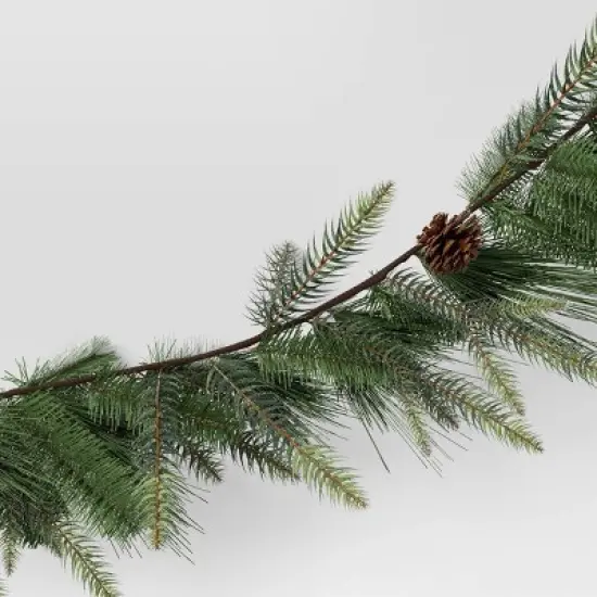 6' Christmas Unlit Icy Glitter Mixed Green with Pinecones Garland - Wondershop&trade; image {2}
