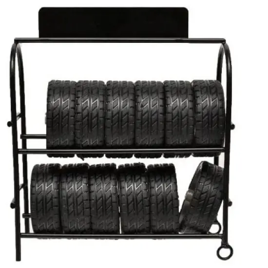 Metal Tire Rack with Rims and Tires for 1/24 Scale Models by American Diorama image {2}