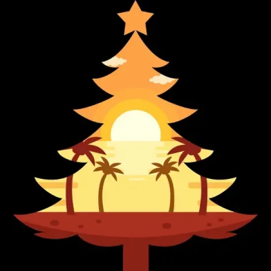 Women's Design By Humans Christmas in July Tree Sunset By destiny29 Racerback Tank Top image {1}