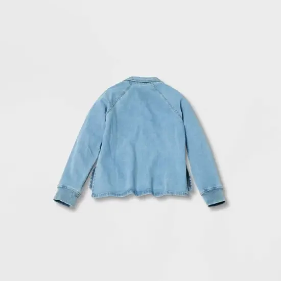 Women's Adaptive Long Sleeve Button-Down Denim Shirt - Universal Thread&trade; Medium Wash image {1}