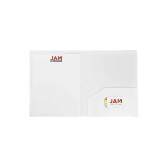 JAM Paper Heavy Duty Plastic Two-Pocket School Folders Assort Business Colors 383HBAASST image {2}