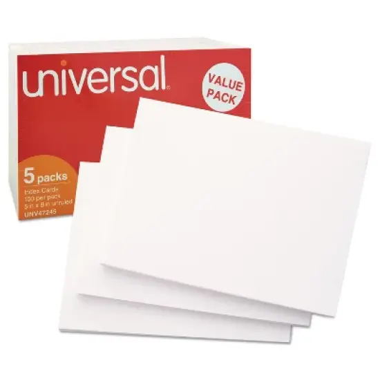 UNIVERSAL Unruled Index Cards 5 x 8 White 500/Pack 47245 image {3}