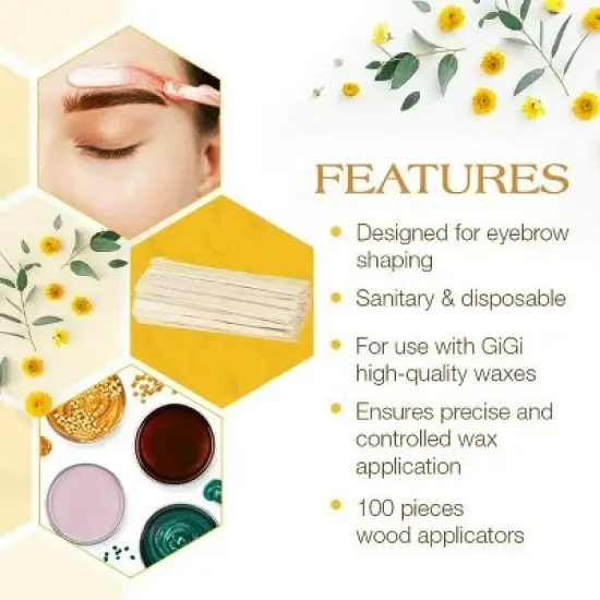 Gigi Fine Eyebrow Applicators - 100 pc (PACK OF 2) image {2}