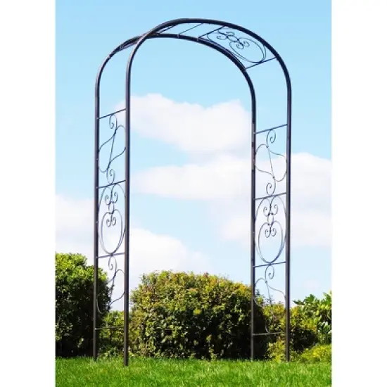 Achla Designs 99" Elegant Handcrafted Ferro Firenze Iron Garden Arbor Roman Bronze Powder Coated image {2}