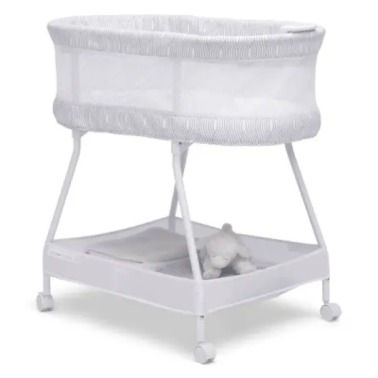 Delta Children Curve Bassinet - White and Gray image {6}