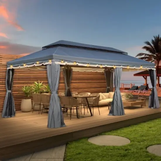 EROMMY 20 Ft. W x 10 Ft. D Metal Canopy image {4}