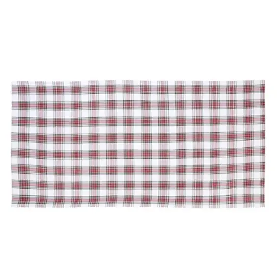 Kate Aurora Tis The Season Plaid Gingham Tartan 100% Cotton Fabric Classic Christmas Tablecloth image {2}