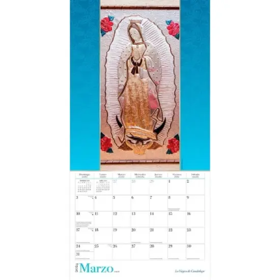 Browntrout 2024 Wall Calendar  12"x12" Bilingual Spanish/English La Virgen de Guadalupe image {2}