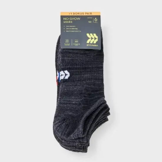 Men's Striped Random Feed Socks 6+1pk - All in Motion&trade; 6-12: Recycled Polyester, Flat Seams, Knit image {1}