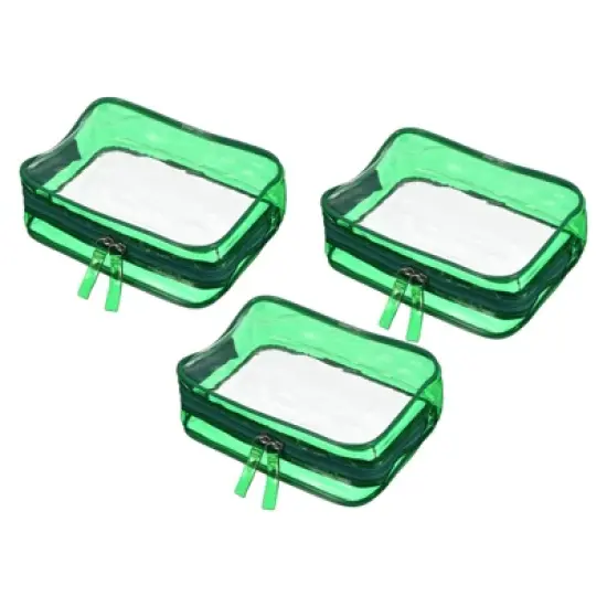 Unique Bargains Travel PVC Toiletry Bags Cosmetic Bags with Zipper for Home Storage and Travel image {3}