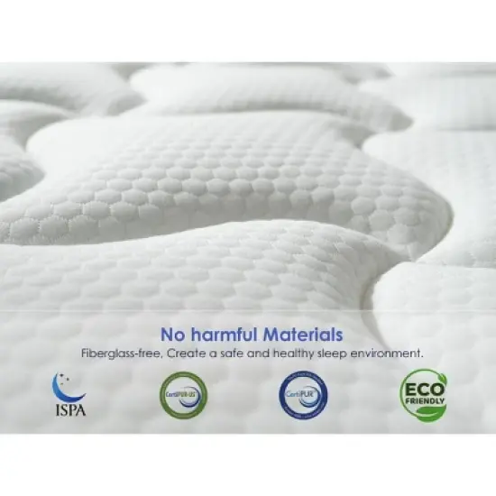 Dexmalle 10 Inch Breathable Cool Cover Memory Foam Spring Hybrid Mattress image {7}