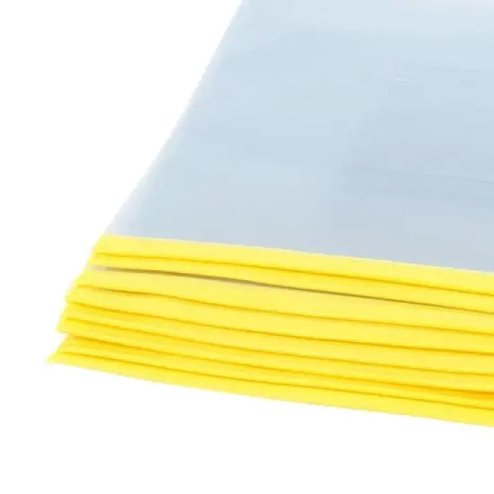 PiccoCasa Office Plastic Zipper Closure A5 Paper File Storage Folder Yellow 12Pcs image {4}