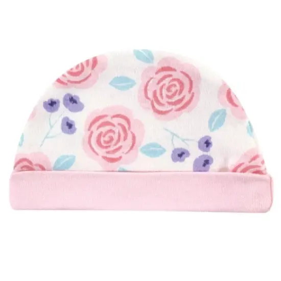 Touched by Nature Baby Girl Organic Cotton Preemie Layette 4pc Set, Pink Rose, Preemie image {4}