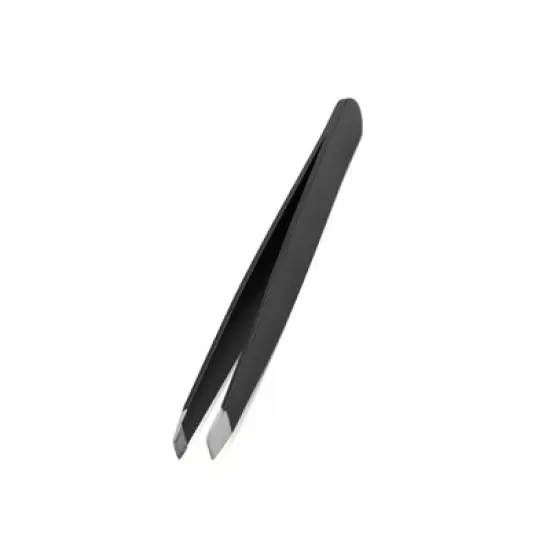 Unique Bargains Black Stainless Steel Slanted Clip Eyebrow Tweezers Hair Beauty Tweezer Tool image {2}