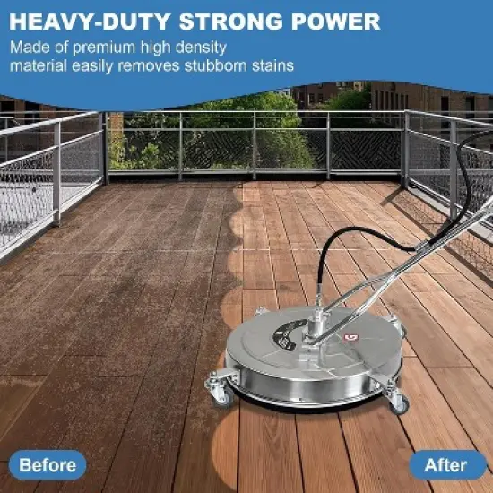 CuisinSmart 20" Stainless Steel Pressure Washer Surface Cleaner with 4 Wheels and Dual Handle, 4600 PSI Power Washer Attachment image {7}