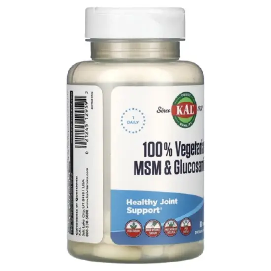 KAL 100% Vegetarian MSM & Glucosamine, 60 Tablets image {3}