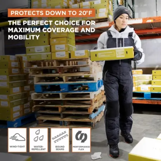 RefrigiWear Women's Diamond Quilted Insulated Bib Overalls with Performance-Flex image {3}