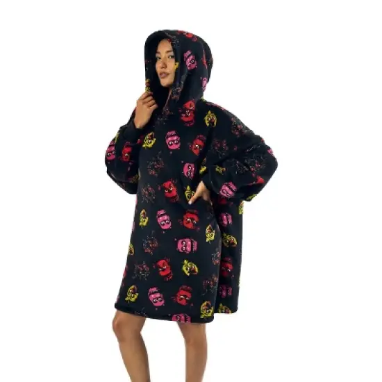 Five Nights At Freddy's Neon Character Heads Oversized Wearbable Hooded Blanket-OSFA image {2}