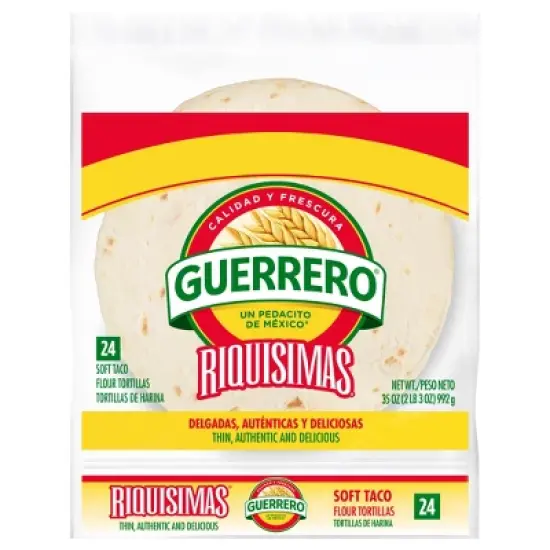 Guerrero Taco Size Soft Riquisimas Flour Tortillas - 24ct/35oz image {10}