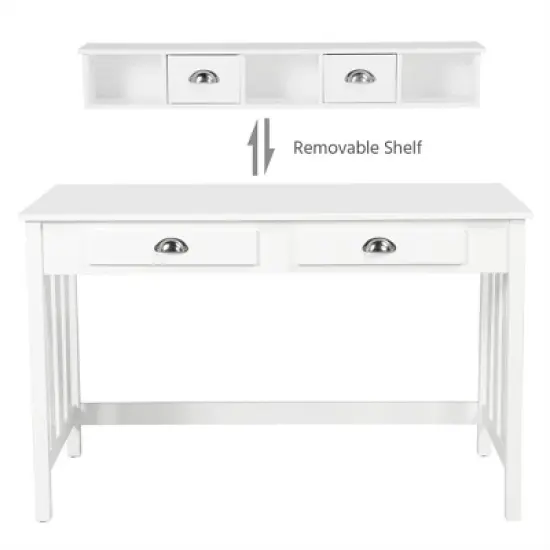 Yaheetech Writing Computer Desk Modern Work Station Removable Floating Organize image {6}