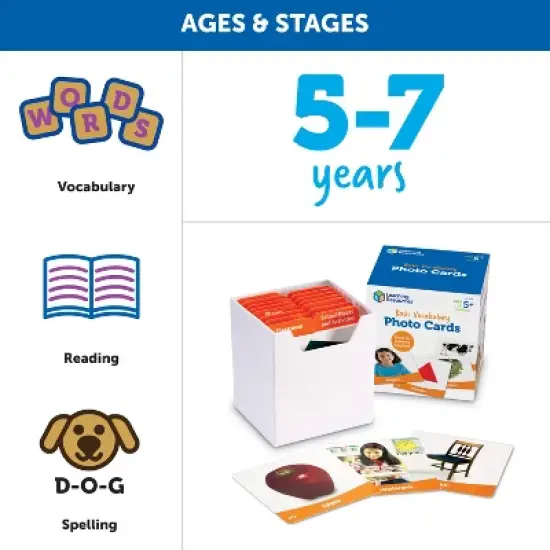 Learning Resources Basic Vocabulary Photo Cards, Ages 5+ image {4}