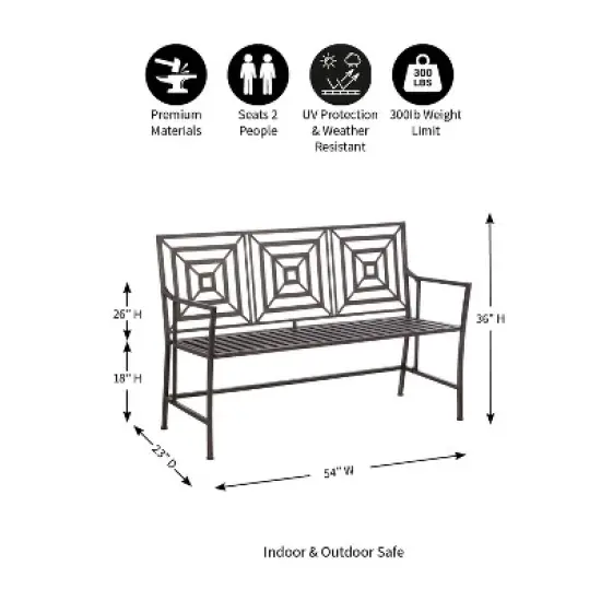 Evergreen Bronze Square Back Garden Bench image {1}
