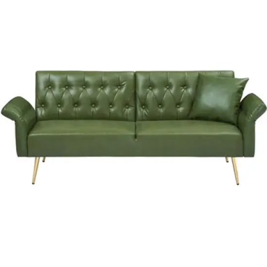 67.71 Inch Polyester sofa bed with adjustment armres image {6}