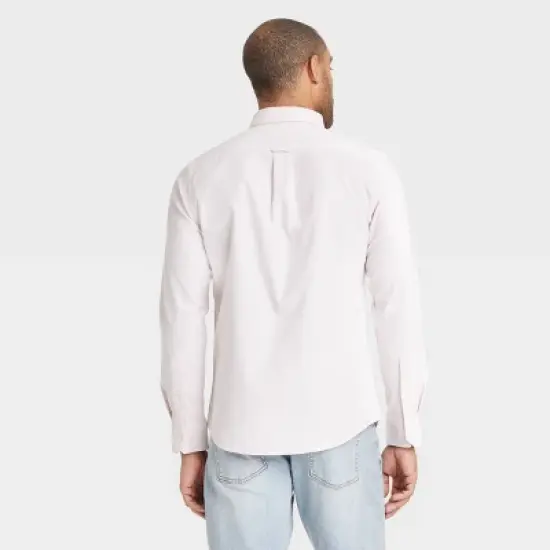 Men's Long Sleeve Poplin Shirt - Goodfellow & Co&trade; Pink image {1}