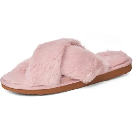 Alpine Swiss Fiona Womens Fuzzy Fluffy Faux Fur Slippers Memory Foam Indoor House Shoes image {9}