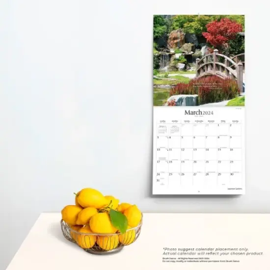 Brush Dance 2024 Wall Calendar 12"x12" Japanese Gardens image {3}