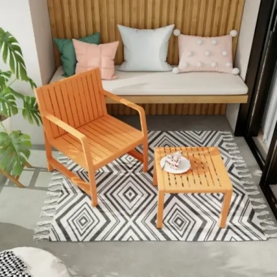 2 Piece Patio Table and Chair Sets, Indoor Outdoor Conversation Furniture Set,Small Space Patio Table Set for Balcony or Courtyard-The Pop Home image {7}