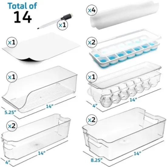 StorageBud Clear Fridge Organizer Bins, Fridge & Freezer Bin Sets image {2}