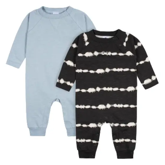 Gerber Baby Boys' Raglan Sleeve Romper, 2-pack image {14}