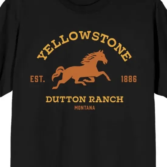 Yellowstone Dutton Ranch Crew Neck Short Sleeve Black Men's T-shirt image {1}