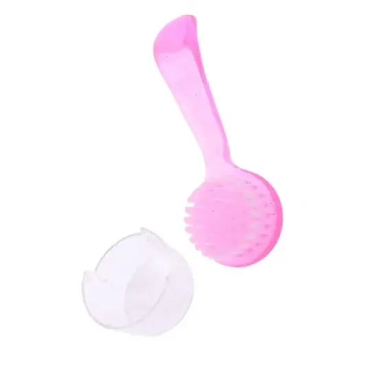 Unique Bargains Plastic Soft Bristles Compact Size Face Cleaning Brush Pink image {2}