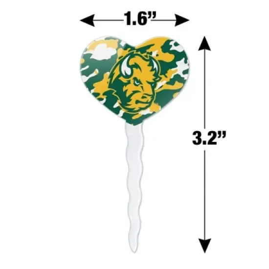North Dakota State Camo Heart Love Cupcake Picks Toppers Decoration Set of 6 image {5}